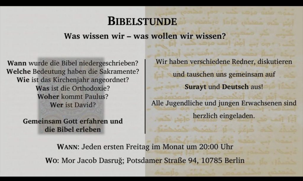 Erste Bibelstunde am 02.09.2022